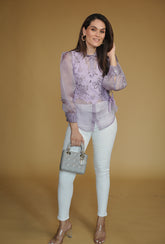 Lacey Bib Shirt| Mauve