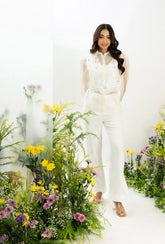 Lacey Bib Shirt| White