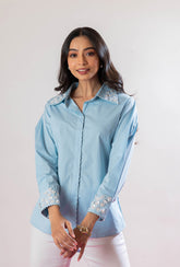 Brunching Around Town Shirt | Sky Blue