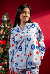 Evil Eye Shorts Set | Blue