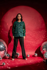 Emily Tweed Shirt |Green