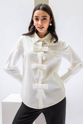 Bows & Pearls Pearl Detailed Shirt