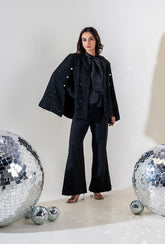 Starlit Bow Cape Set | Black