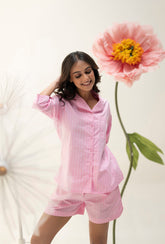 Candy Floss Stripes Shorts Set