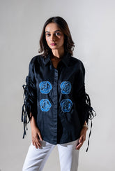 Rose Applique Shirt | Black
