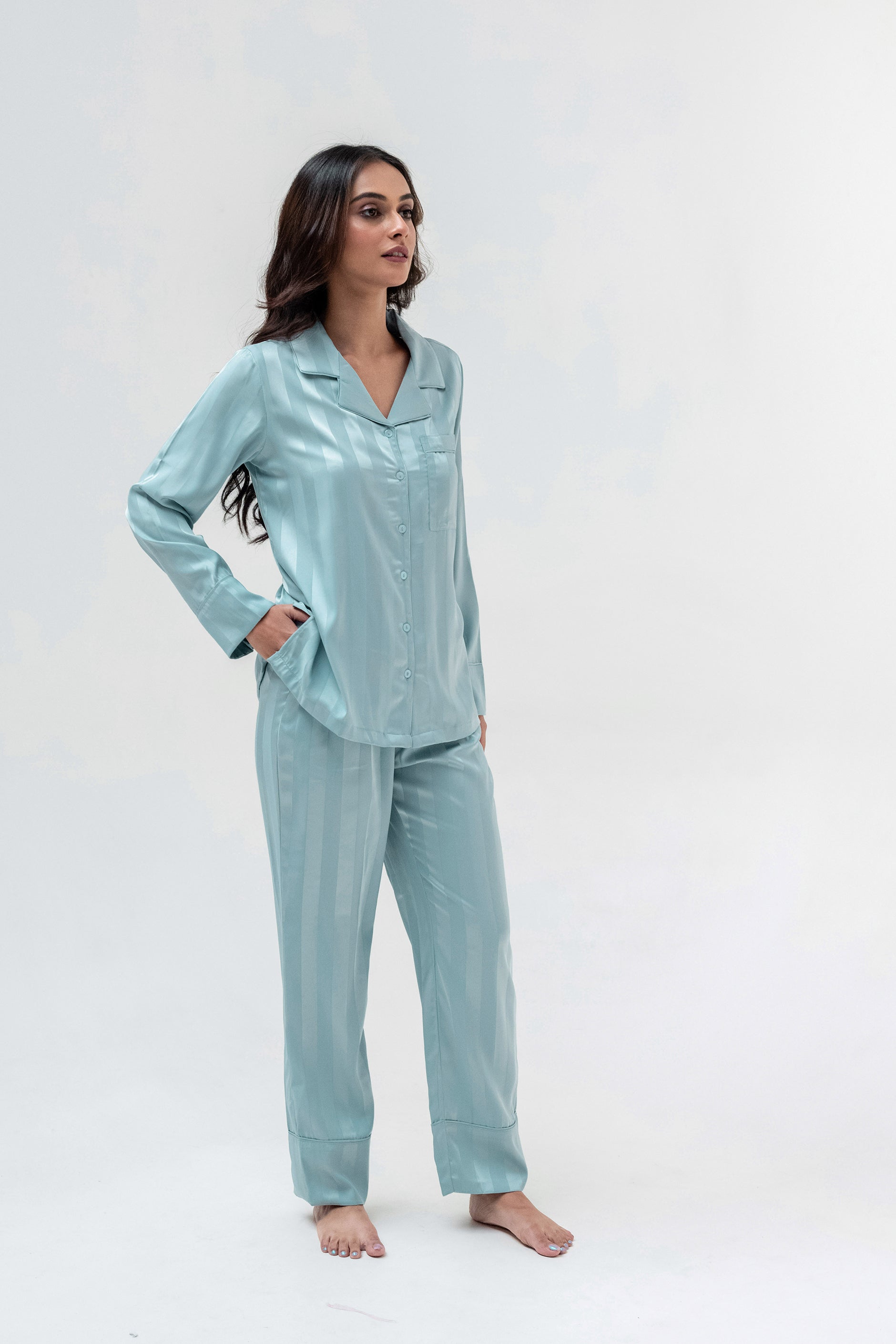 Sassy Stripes PJ Set Sky blue