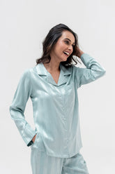 Sassy Stripes Shorts Set | Sky blue