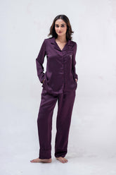 Purple Satin PJ Set <3