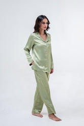 Mint Green Satin PJ Set