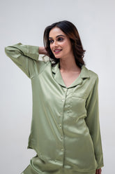 Mint Green Satin Shorts Set