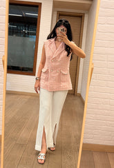 Soho Sleeveless Jacket |Pink