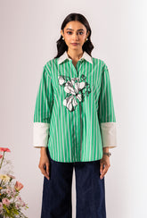 Fleur Green Stripes Shirt