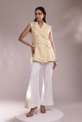Soho Sleeveless Jacket Set |Yellow