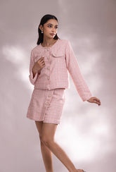 Amore' Crop Jacket Set| Pink