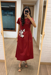 Fleur Brick Red Dress
