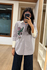 Maison Bloom Mauve Stripes Shirt