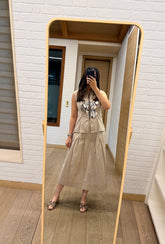Fleur Taupe Skirt Set