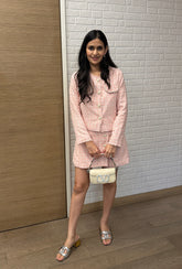 Amore' Crop Jacket Set| Pink