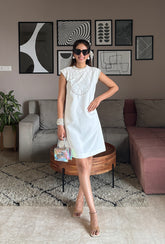 Chanelle Dress Ft. Embroidered Sleeves