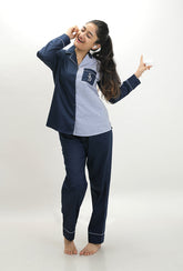 Luxe Stripes Blue Pyjama Set