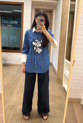 Fleur Blue Stripes Shirt