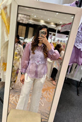 Aakriti In Lacey Bib Shirt| Mauve