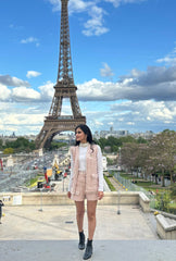 Jadore Sleeveless Jacket Set| Pink