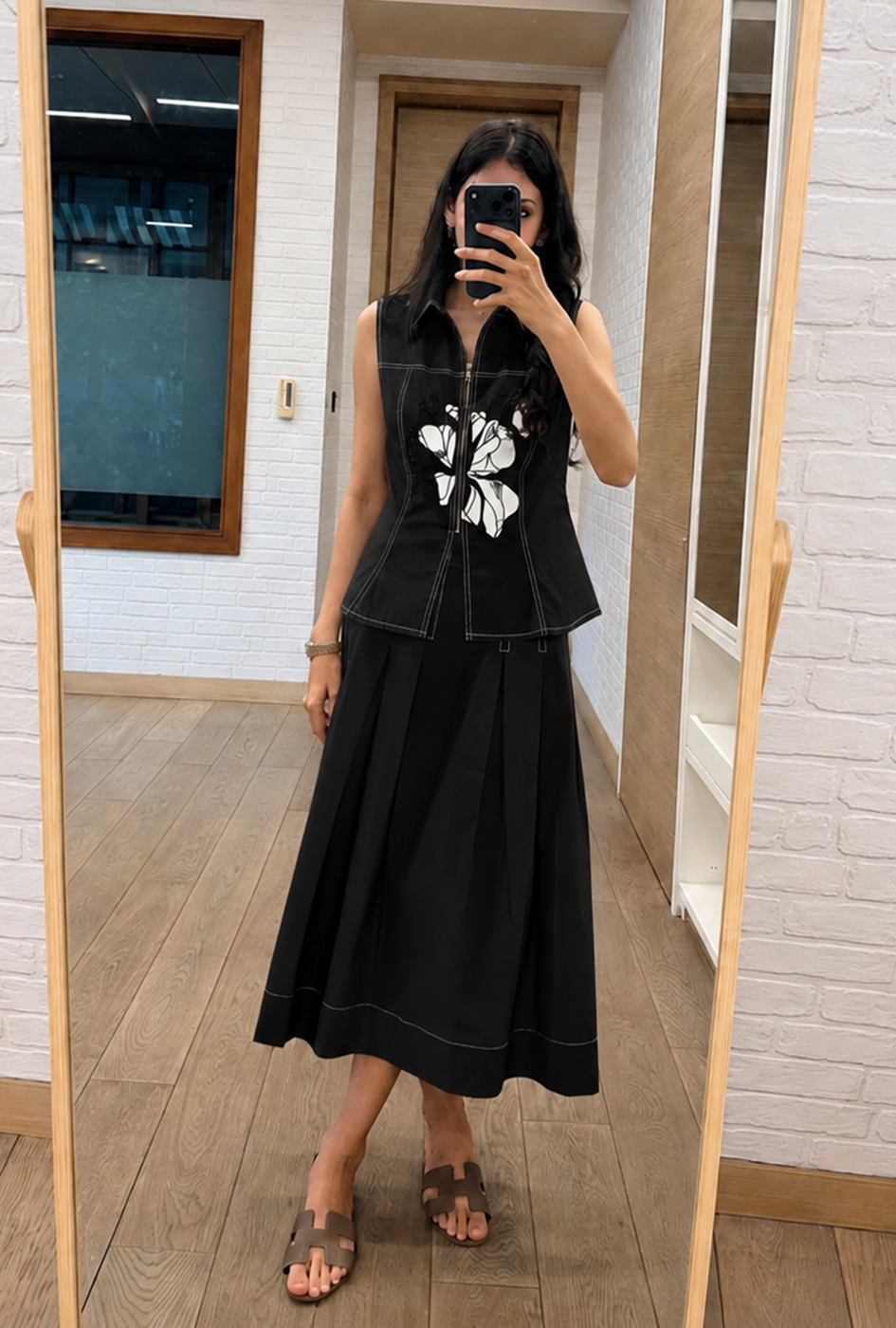 Fleur Black Skirt Set