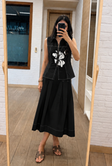 Fleur Black Skirt Set