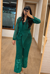 Organza Green Bling On Coord Set