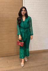 Organza Green Bling On Coord Set