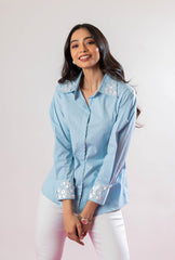 Brunching Around Town Shirt | Sky Blue