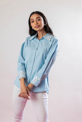 Brunching Around Town Shirt | Sky Blue