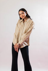 Brunching Around Town Shirt | Beige