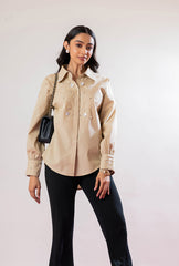 Brunching Around Town Shirt | Beige
