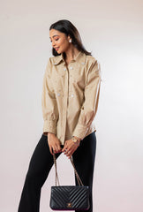 Brunching Around Town Shirt | Beige