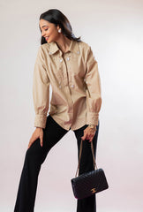 Brunching Around Town Shirt | Beige