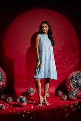 Blair Bow Dress| Blue