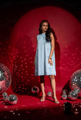 Blair Bow Dress| Blue