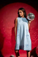 Blair Bow Dress| Blue