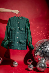 Emily Tweed Shirt |Green