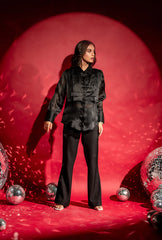 Rhinestone Layered Shirt