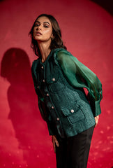 Emily Tweed Shirt |Green