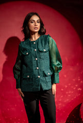 Emily Tweed Shirt |Green