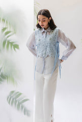 Lacey Bib Shirt| Aqua