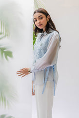 Lacey Bib Shirt| Aqua