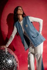 Jadore Sleeveless Tweed Jacket Set | Aqua
