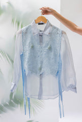 Lacey Bib Set| Aqua