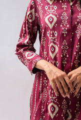 Ikkat Story Coord Set| Maroon