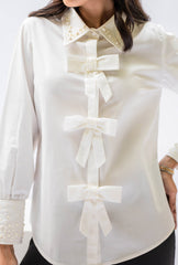 Bows & Pearls Pearl Detailed Shirt